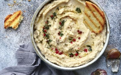 White Bean Rosemary Spread with Crostini