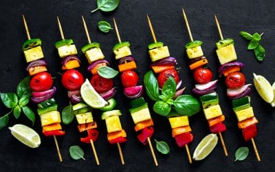 Grilled Pepper and Summer Squash Skewers Recipe
