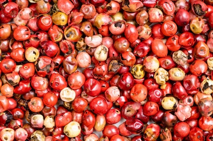 Pink peppercorns.
