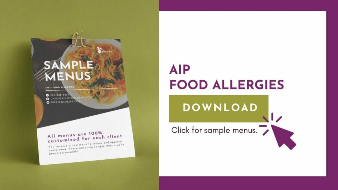AIP and Food Allergies Sample Menus