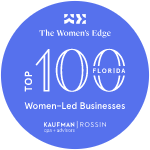 The 2023 Top 100 Women-Led Businesses in Florida Badge for The Pickled Beet Personal and Private Chef Services in South Florida
